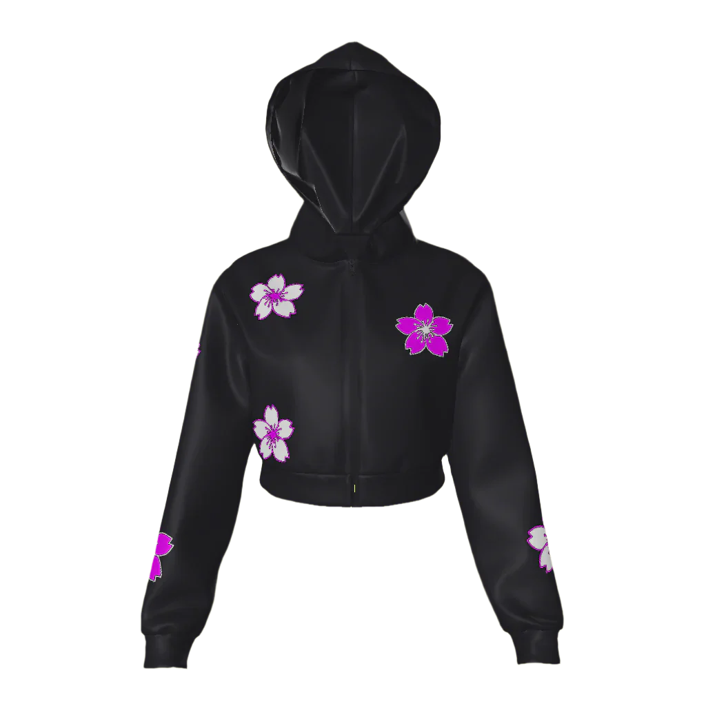 shy gal Zip Up Crop Hoodie