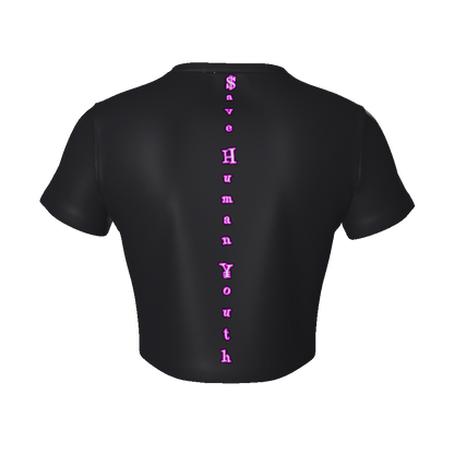 shy Women's Fitted Crop Tee