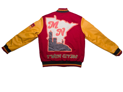 Shy x rebel hippe wear  twin cities varsity jacket
