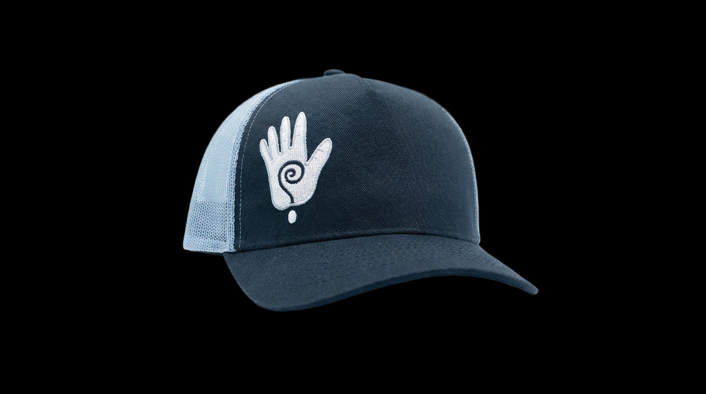 Rebel hippie healing hand short bill snapback hat