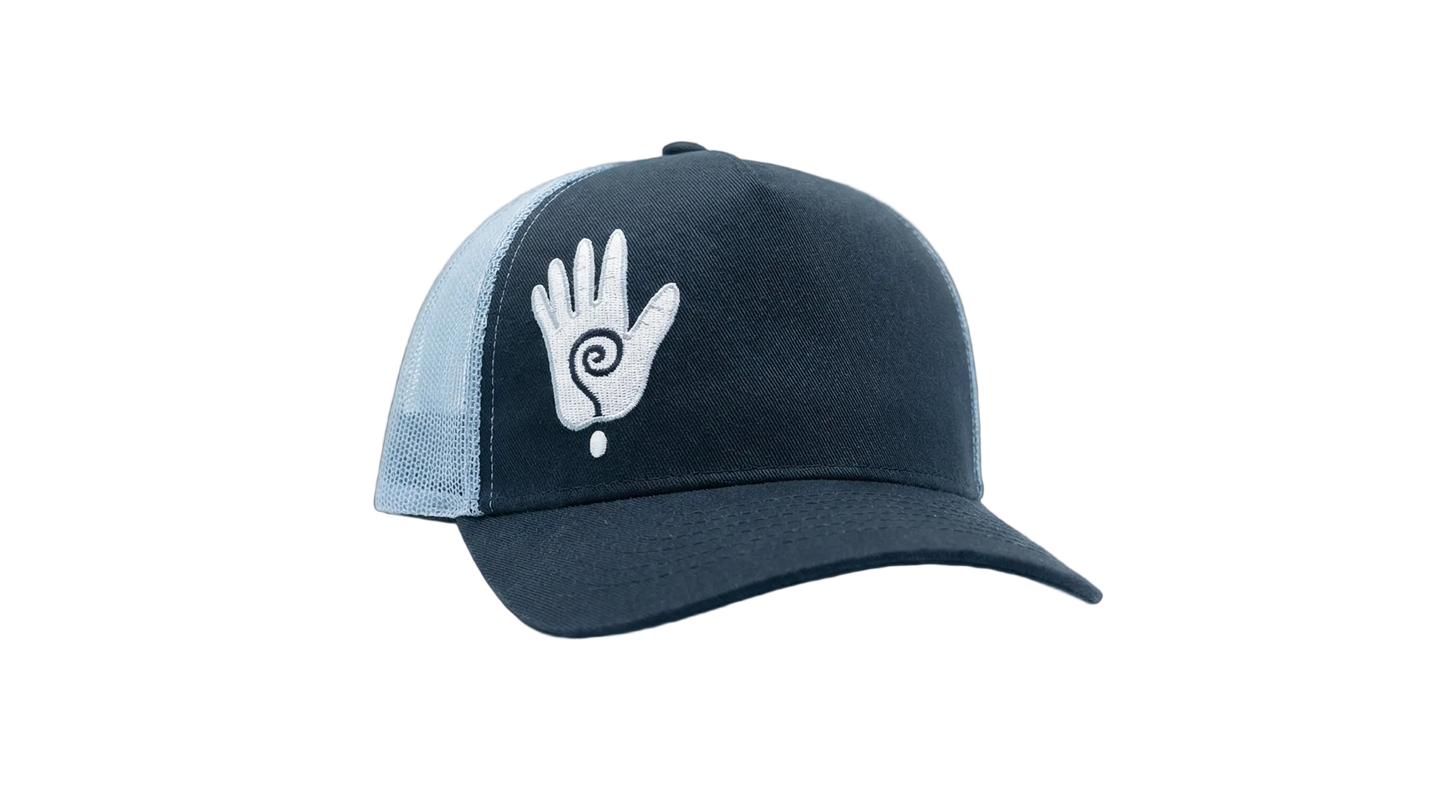 Rebel hippie healing hand short bill snapback hat