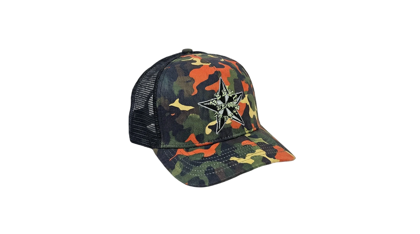 Rebel hippie short bill snapback hat