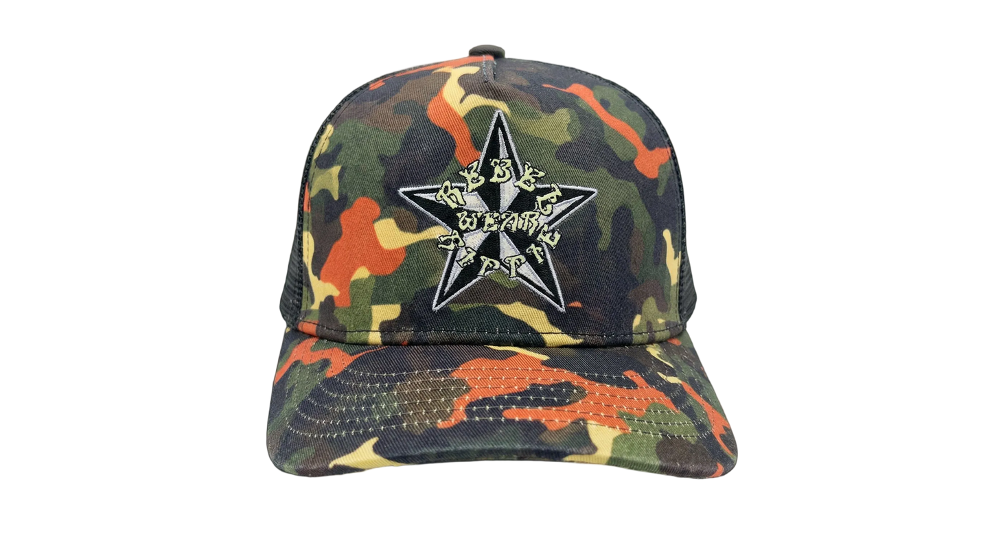 Rebel hippie short bill snapback hat