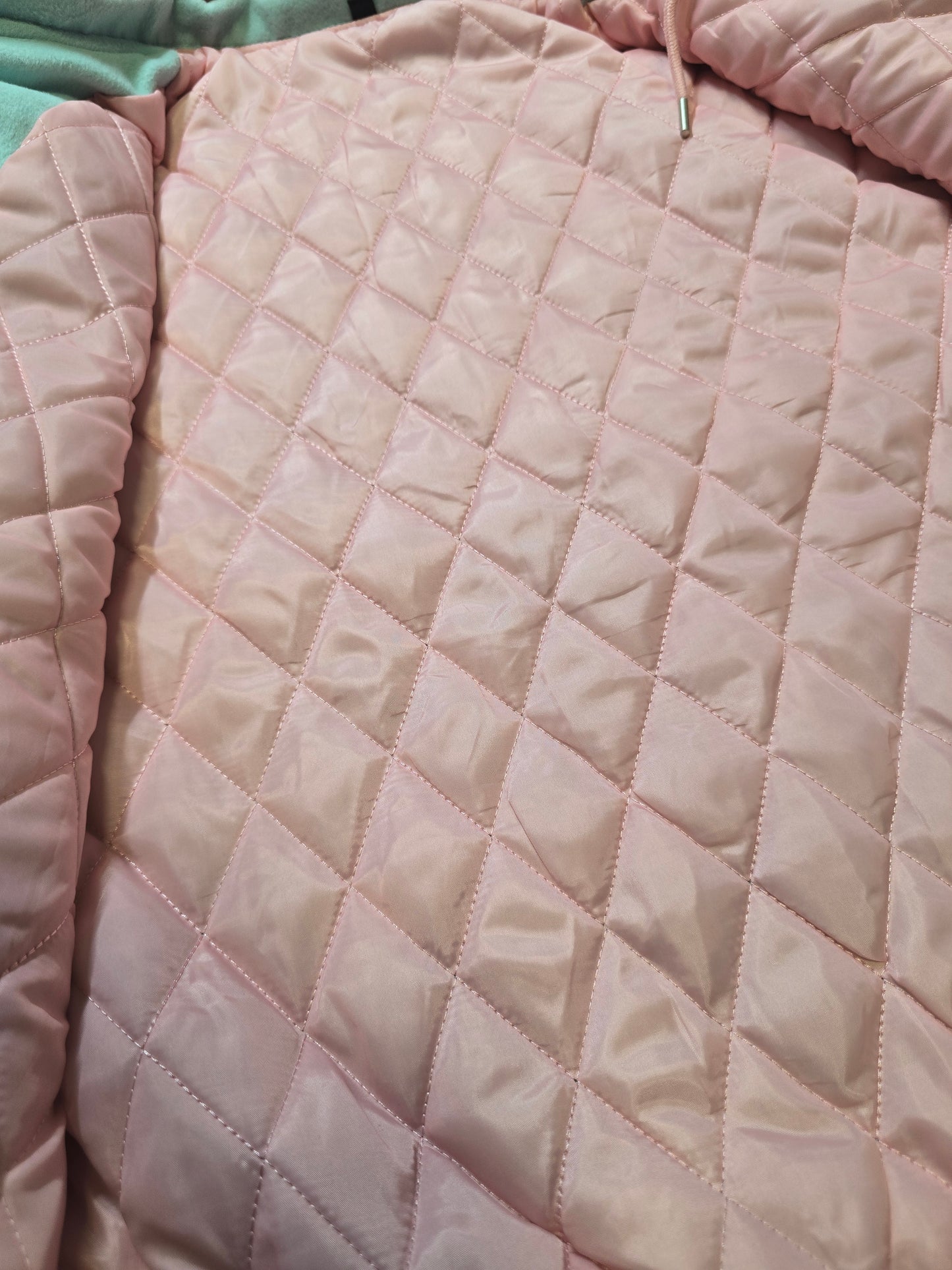 Shy female varsity jacket