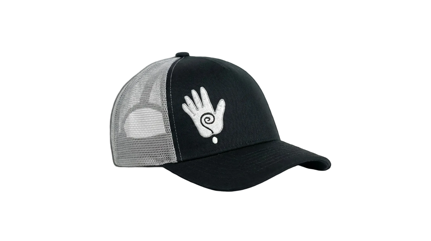 Rebel hippie healing hand short bill snapback hat
