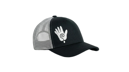 Rebel hippie healing hand short bill snapback hat