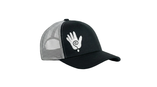 Rebel hippie healing hand short bill snapback hat
