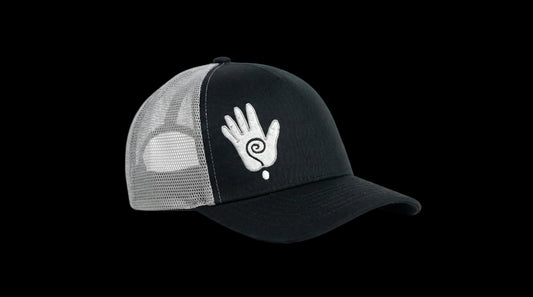 Rebel hippie healing hand short bill snapback hat